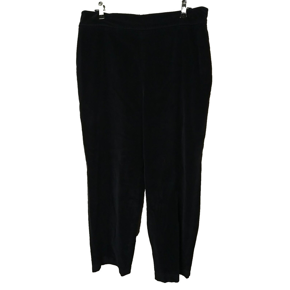 Talbots Woman 16 Corduroy Pants Navy Blue Stretch Side Zip Straight leg
